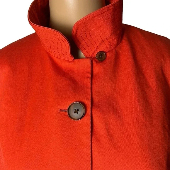 BANANA REPUBLIC. Coat. Women XS. Coral/soft Red jacket,flap pockets,button front - Picture 6 of 17